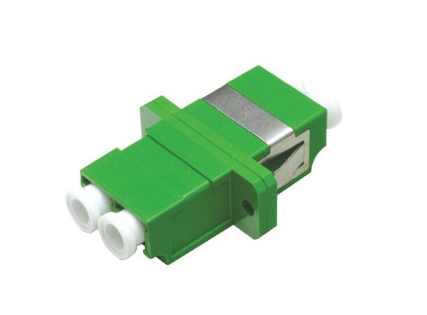 Adapter SM LC/APC-DPX Green With flange, metall clip, Zr. sleeve